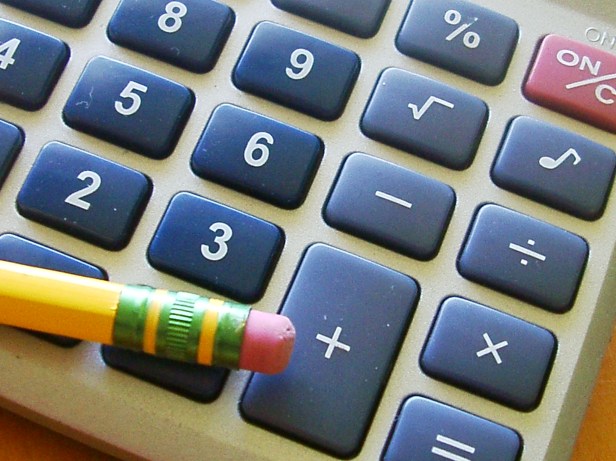 Pencil and calculator